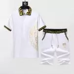 survetement versace manche courte couture homme impression blanc